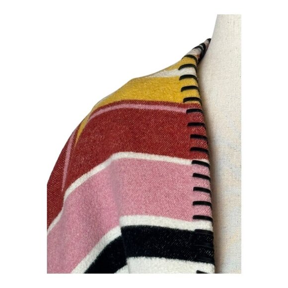 Rebecca Minkoff Coat Women Medium‎ Red Aztec Kahlo Open Front Striped Luxury - Picture 7 of 11